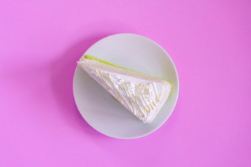 A piece  cake  on the color plate