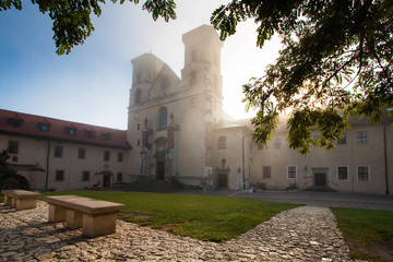 Benedictine monastery on the rocky hill by the Vistula river in Tyniec near Cracow, Poland