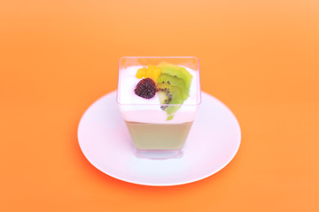 A piece  cake  on the color plate