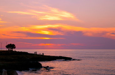 Sunset on Kato Gouves beach in Crete