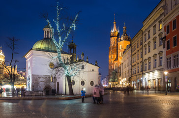 Fototapeta na wymiar Market Square, Cracow Old Town, Poland