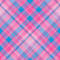 Seamless pattern in great creative pink, blue and violet  colors for plaid, fabric, textile, clothes, tablecloth and other things. Vector image. 2