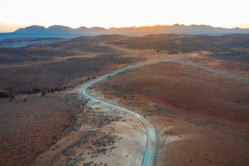 Fototapeta na wymiar Sunset in the dusty outback