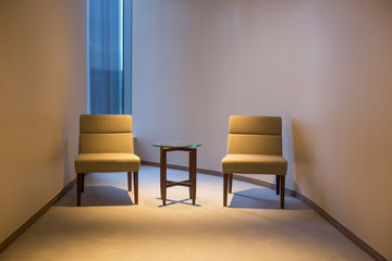 The empty relax corner table