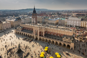 Market Square, Cracow Old Town, Poland - obrazy, fototapety, plakaty