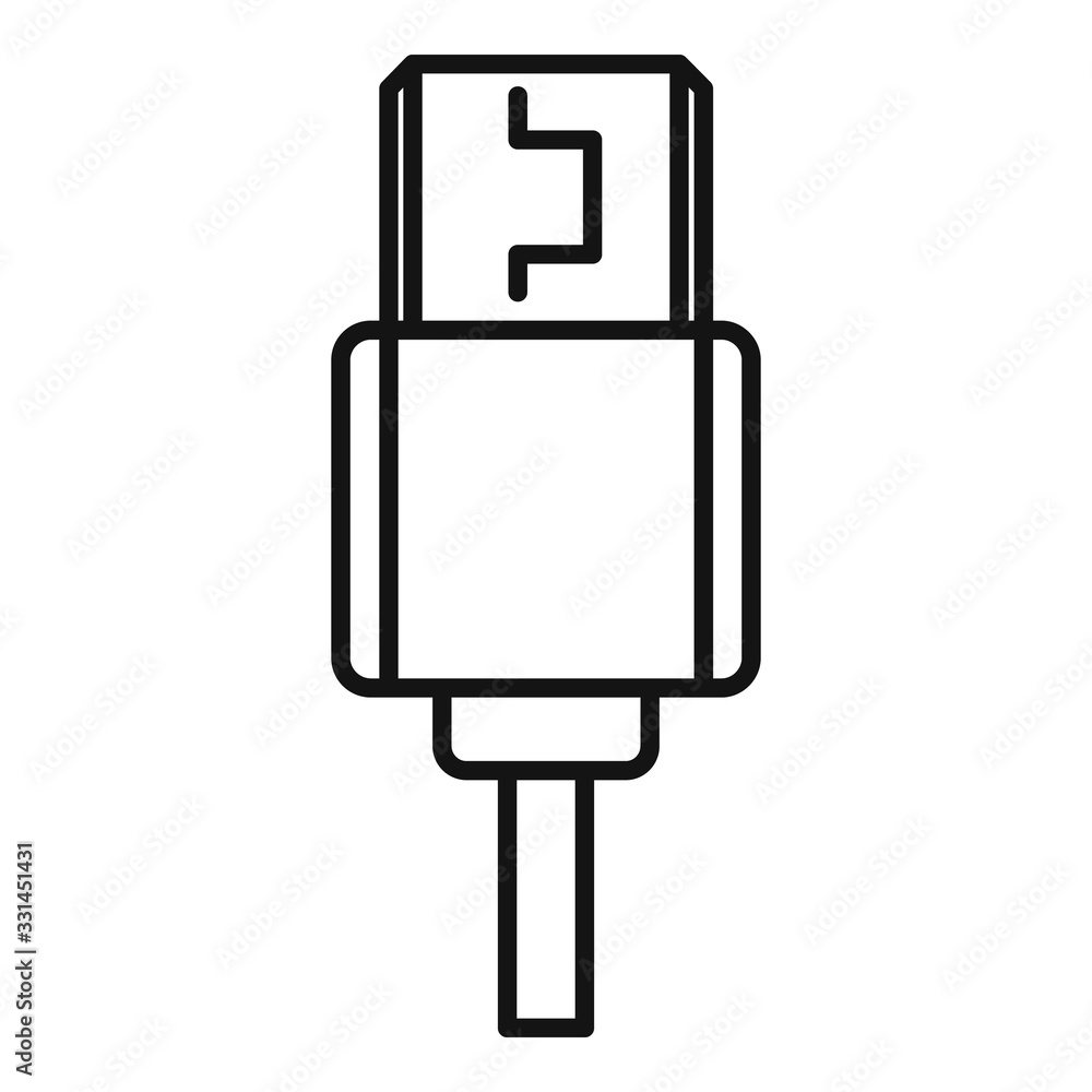 Aufkleber type c cable icon. outline type c cable vector icon for web design isolated on white background