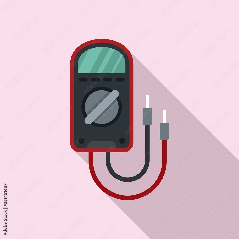 Poster test multimeter icon. flat illustration of test multimeter vector icon for web design