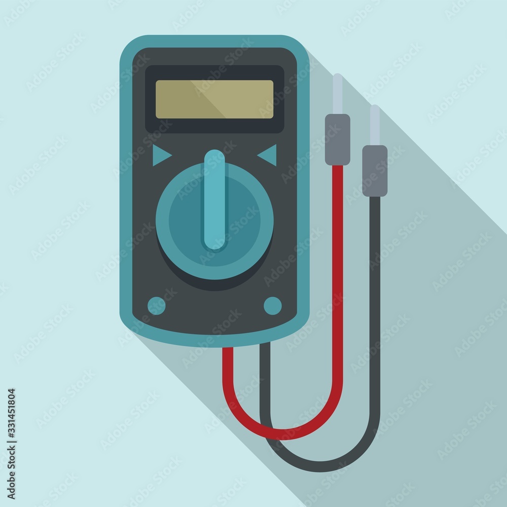 Poster multimeter device icon. flat illustration of multimeter device vector icon for web design