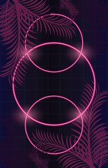 wanderlust poster with palm leafs and geometric figures