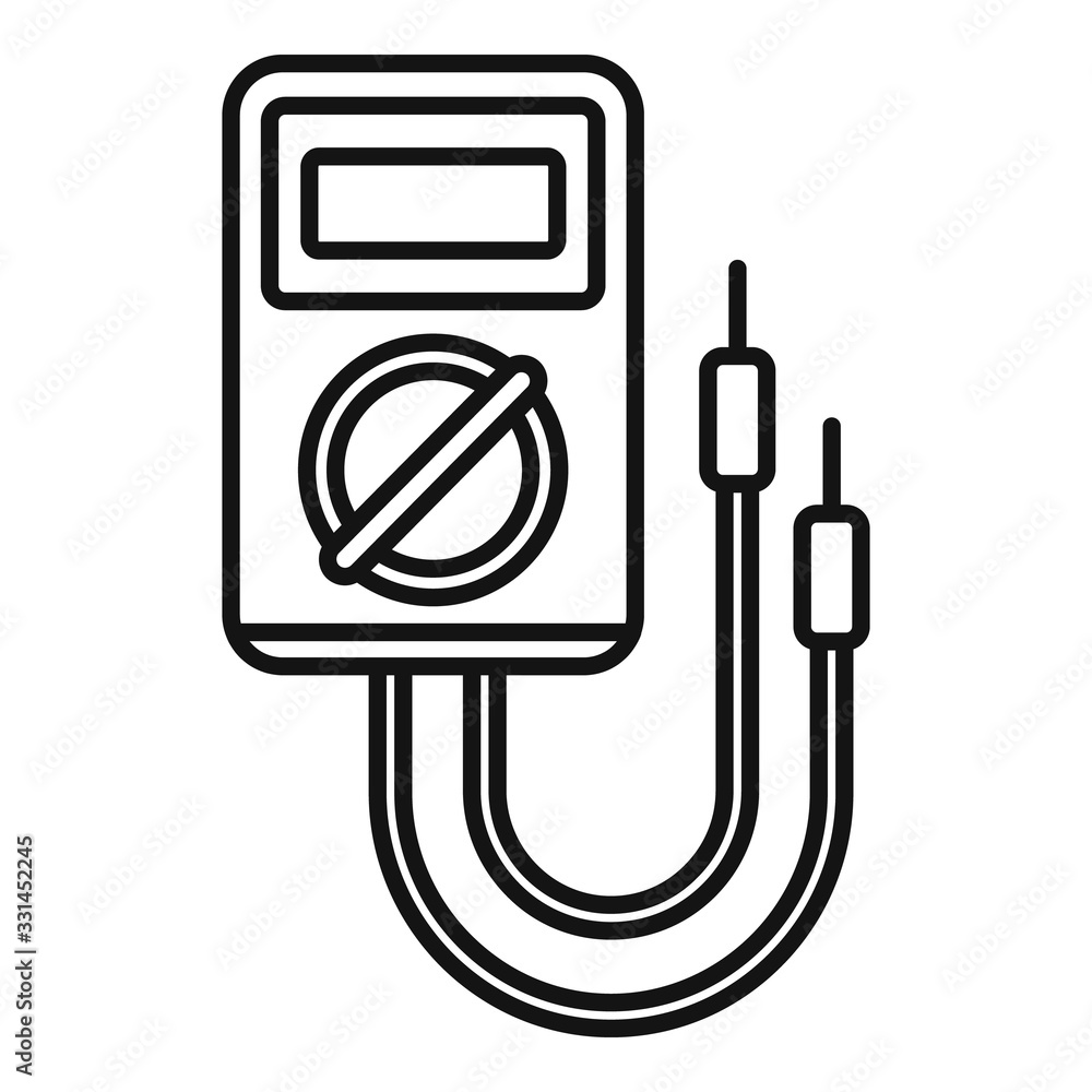 Poster test multimeter icon. outline test multimeter vector icon for web design isolated on white backgroun