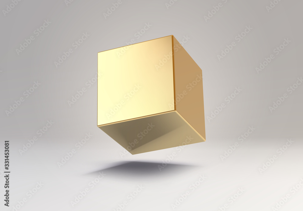 Aufkleber 3D vector element or simple isolated golden shape