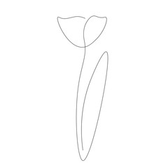 Flower continuous line drawing vector illustration