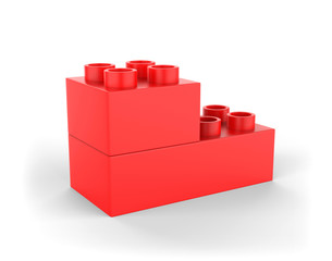Fototapeta premium Blank building block for branding, 3d render illustration.