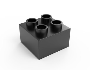 Blank building block for branding, 3d render illustration.
