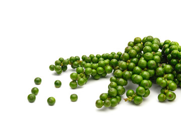 Fresh peppercorn organic farm isolated on white background.