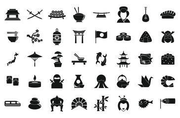 Japan icons set. Simple set of Japan vector icons for web design on white background