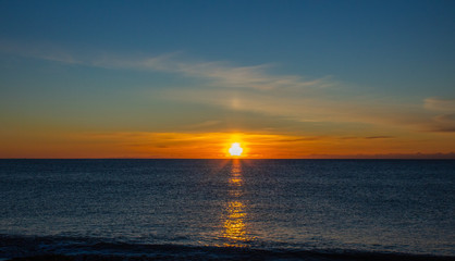 Fototapeta premium calm sea with sunset in iceland