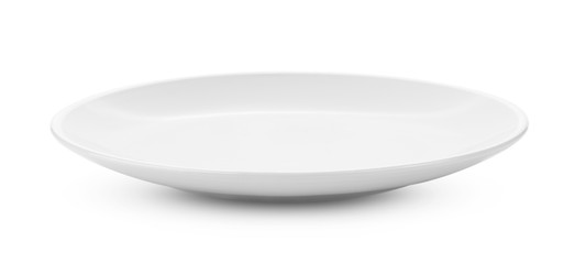 white plate on white background