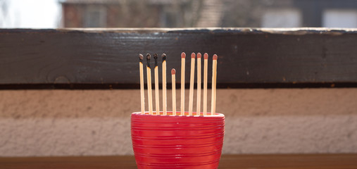 Matchsticks burn, one piece prevents the fire from spreading - the concept of how to stop the...