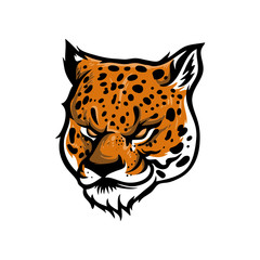 Vector illustration of leopard or jaguar head for logo
