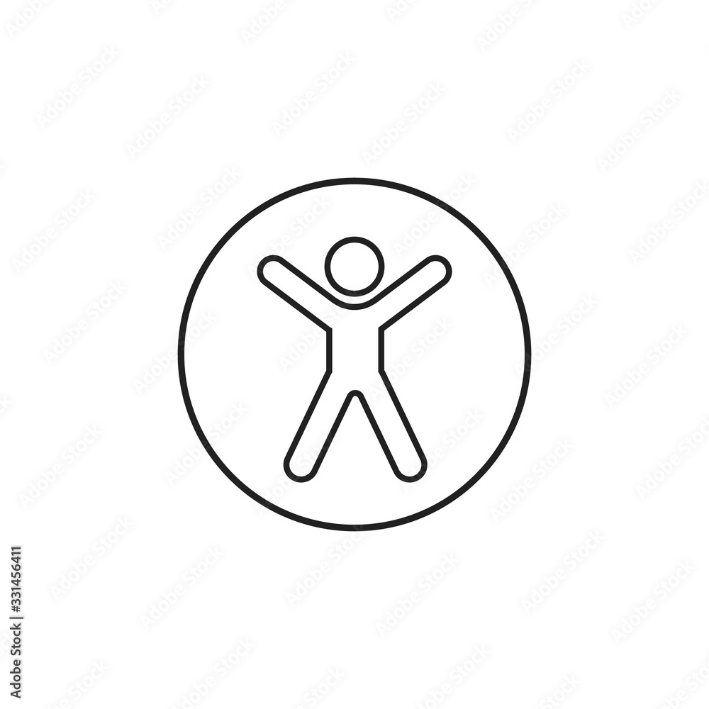 Poster accessibility line icon universal access vector icon