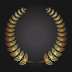 Golden laurel wreath. Luxury reward for VIP person.