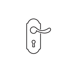 Lock vector line icon, door handle icon in trendy flat style.