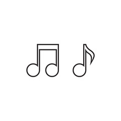 Music note vector line icon. Sound and melody symbols