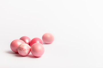 Pink colored eggs.