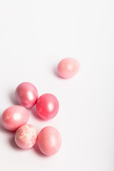 Pink colored eggs.