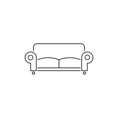 Sofa Line Icon. Furniture or Interior Element Illustration in Glyph Style As A Simple Vector Sign & Trendy Symbol for Design and Websites, Presentation or Mobile Application