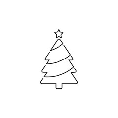 Tree Line Icon On White Vector Illustration