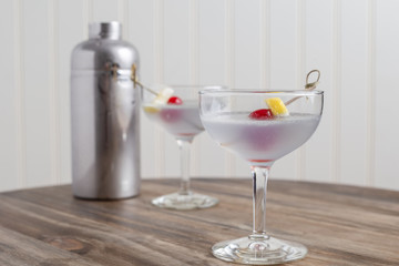 The Aviation, cocktails with shaker