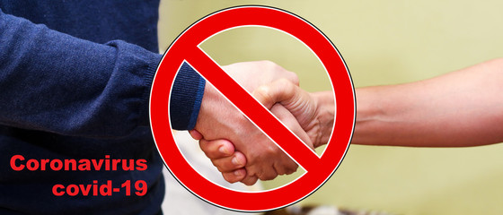 prohibition sign, no handshake