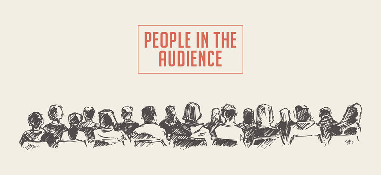 People sitting audience Lecture hall vector sketch