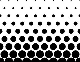 Seamless halftone vector background.Short fade out. 9 figures in height.
