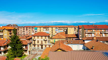 View of the town of Fossano, Piemont, Italy.