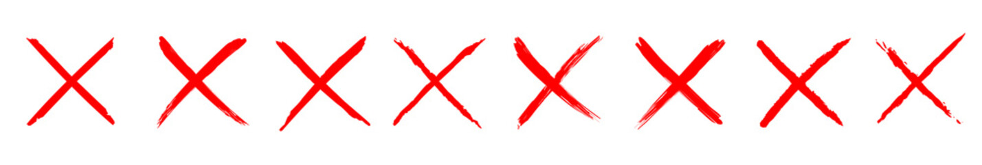 Red wrong mark. Vector illustration