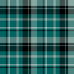 Seamless pattern in great discreet light and dark water green and black  colors for plaid, fabric, textile, clothes, tablecloth and other things. Vector image.