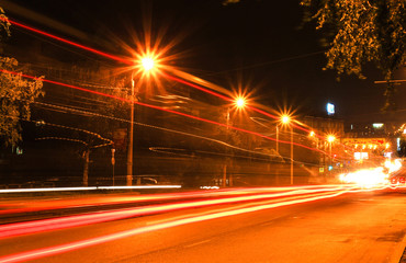 Night lights on  highway