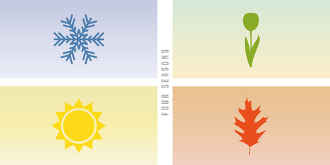 four seasons winter spring summer autumn icon vector illustration EPS10