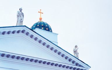 Fragment of Helsinki Cathedral on Senate Square