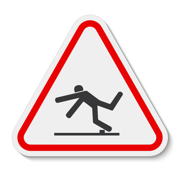 Beware Trip Hazard Symbol Isolate On White Background,Vector Illustration EPS.10