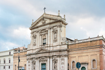 ROME, ITALY - January 17, 2019:Traditional Cathedral building in Rome, ITALY