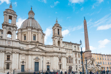 Fototapeta na wymiar ROME, ITALY - January 17, 2019: Street view of downtown in Rome, ITALY
