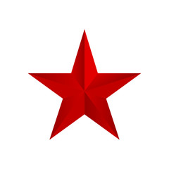 Red star. Vector isolated illustration. Communism design element.
