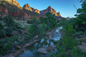 the watchman from parus trail in zion national park, usa
