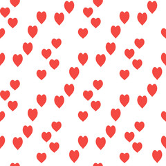 Fototapeta na wymiar Seamless pattern with great beautiful red hearts on white background for plaid, fabric, textile, clothes, tablecloth and other things. Vector image.