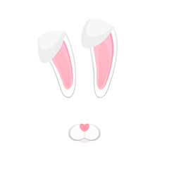 Easter bunny ears isolated on white background. Cartoon cute rabbit Headband for poster, banner or invitation cards. Vector illustration