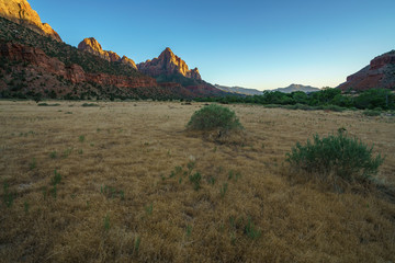 the watchman from parus trail in zion national park, usa